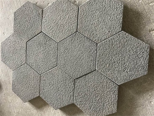 Hexagonal black basalt paver Hexagonal black basalt paver